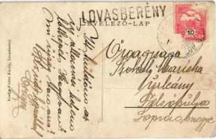 Lovasberény, vasútállomás, pályaudvar. Vértes Károly kiadása / Bahnhof / railway station