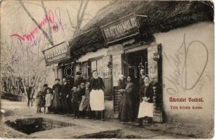 1911 Vál, Vaál; Tóth Károly és Brattan Miklós üzlete (kopott sarkak / worn corners)