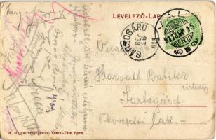 1911 Vál, Vaál; Tóth Károly és Brattan Miklós üzlete (kopott sarkak / worn corners)