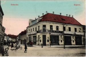 1913 Sopron, Ötvös utca, Royal Nagykávéház, montázs automobillal