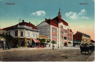 1917 Debrecen, Megyeháza, Arany Angyal gyógyszertár, Magyar Általános Hitelbank, címerfestő üzlete