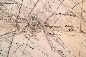 cca 1850 É-Ny Pest és környékének térképe. Angyalföld, Városliget, Fót. Vásznon. 43x50 cm