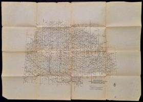 cca 1930 Magyarország 25000, 75 000, és 200000-es térképeinek áttekintő lapja 48x34 cm