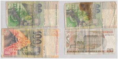 Vegyes: Ausztria 1986. 20Sch + Szlovákia 1993. 20K (2x) + 100K T:III,III- fo.
Mixed: Austria 1986. ...