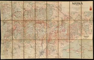 1929 A Mátra turista térképe, kiadja: M. kir. állami térképészet, vászontérkép, 55×85 cm