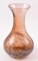 Schott-Zwiesel buborékos váza, fújt, hibátlan, jelzés nélkül, m:21 cm