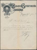1904 Bp., Budapesti Gyertyagyár szecessziós fejléces levélpapírjára írt levél