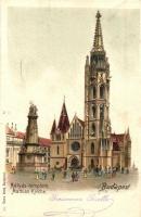1900 Budapest I. Mátyás templom, Szentháromság szobor. Ganz Antal 314. sz. litho