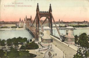 1912 Budapest, Erzsébet híd, villamos (EK)