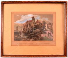 Ludwig Rohbock (1820-1883): Szent-benedeki templom / Kirche zu St. Benedek, színezett acélmetszet, p...