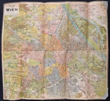cca 1910 Plan von Wien - Bécs térképe. Vasznon 55x48 cm