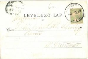 1903 Kiscell, Celldömölk; Templom, Gayer üzlete. Kiadja Fischer G. Art Nouveau, floral, litho (r)