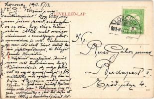 1911 Losonc, Lucenec; látkép templommal. W.L. Bp. 4703/k. Kármán Zsigmond kiadása / general view wit...