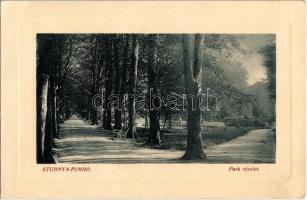 1911 Stubnyafürdő, Túróchévíz, Stubnianske Teplice, Turcianske Teplice; park. W.L. Bp. 4858. Kiadja Kohn Edéné
