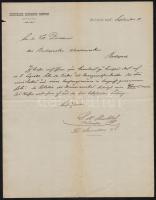 1885 Bp., Hirschler Zsigmond Henrik építész fejléces levélpapírjára írt levél