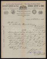 1889 Bp., Seifert Henrik és Fiai Cs. és kir. udvari tekeasztal gyár fejléces levélpapírjára írt levél