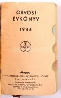 1936 Orvosi évkönyv, Bp., Magyar Pharma Gyógyáru, kissé kopott bőrkötésben