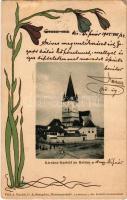 1902 Nagydisznód, Heltau, Cisnadie; Vártemplom. G.A. Seraphin v. Jos. Drotleff / Kirchen-Kastell / castle church. Art Nouveau  (EK)