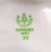 Hollóházi BM porcelán emlékplakett, kézzel festett, jelzett, apró kopásokkal, díszdobozban, hozzá 7 ...
