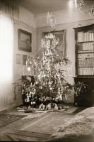cca 1930-1950 Régi karácsonyok, 4 db fotónegatív, 6×6 és 6×9 cm