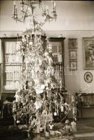 cca 1930-1950 Régi karácsonyok, 4 db fotónegatív, 6×6  és 6×9 cm