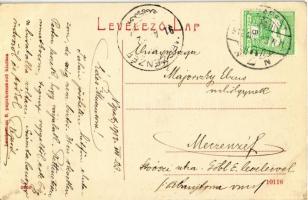 1912 Nagymihály, Michalovce; Kossuth Lajos utca, gyógyszertár, lovaskocsik. Landesman B. kiadása 205...