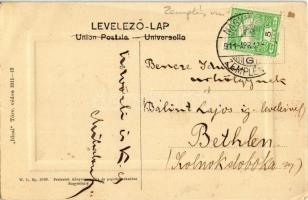 1911 Nagymihály, Michalovce; Laborcz folyó részlete híddal. W.L. Bp. 5639. Freireich kiadása / Labor...