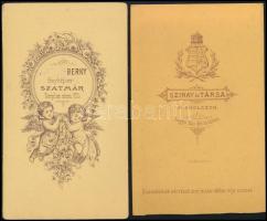 cca 1870-1900 Műtermi portrék budapesti, szatmári, miskolci műtermekből, 4 db, 10,5×6,5 cm