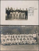 1927-1928 Sportolók csoportképei, 2 db fotólap, 9×13 cm
