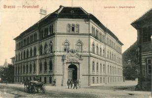 1917 Brassó, Kronstadt, Brasov; Gewerbeschule / Ipariskola. W. L. 123. / industrial school + Stab. der kgl. Preuss. 225. Infant. Division (EK)