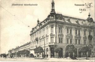 1906 Temesvár, Timisoara; Józsefvárosi Takarékpénztár, üzletek. Kiadja Polatsek 292. / Iosefin Savings Bank, shops