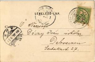 1904 Zombor, Sombor; vasútállomás, pályaudvar, nagybőgő. Bruck Sándor kiadása / Bahnhof / railway st...