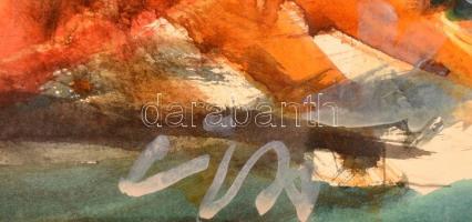 Olvashatatlan jelzéssel: Fekvő akt. Akvarell, papír, jelzett, üvegezett keretben, 45×63 cm