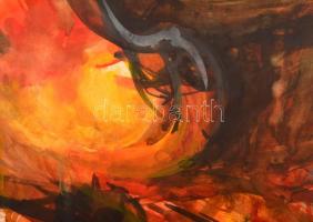 Olvashatatlan jelzéssel: Fekvő akt. Akvarell, papír, jelzett, üvegezett keretben, 45×63 cm