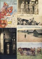 USA képeslapok az 1900-1930-as évekből, nagy része katonai téma: katonafotók, körlet, tábor, fegyverek, lapok a mexikói polgárháború időszakából, továbbá egyéb motívumok, városképek, néhány fotó, nagyon kevés modern. Összese 344 db, vegyes minőségű, nagyon érdekes tétel!!
