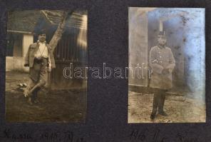 cca 1913-1919 80 db  érdekes képet tartalmazó album, feliratozva, nagyrészt katonákkal rajtuk. Szaba...