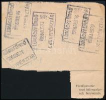 1956 Szakszervezeti Társadalombiztosítási Központ által kiállított fürdőutalvány a Lukácsfürdő pecsé...