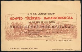 1941 Meghívó a M. Kir. "Gábor Áron" Honvéd Tüzérségi Hadapródiskola ünnepélyes megnyitására