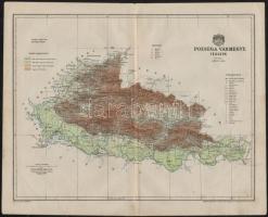 1897 Pozsega vármegye térképe, tervezte: Gönczy Pál, kiadja: Posner Károly és Fia térképészeti műintézete, szakadással, 23×29 cm