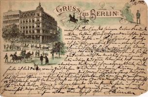 1888 (Vorläufer!!!) Berlin, Cafe Bauer Unter den Linden. J. Miesler litho (EM)