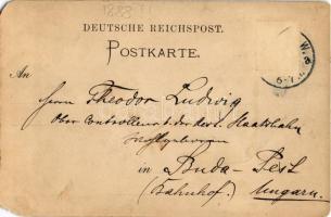 1888 (Vorläufer!!!) Berlin, Cafe Bauer Unter den Linden. J. Miesler litho (EM)