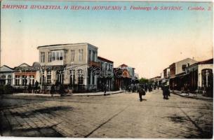 Izmir, Smyrna; Faubourgs, Cordelio / street view with shops