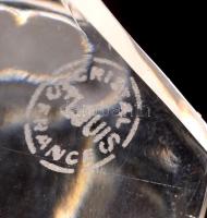 St. Luis francia lófej levélnehezék, kristály, formába fújt, jelzett, m:10,5 cm