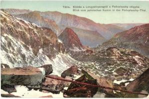 1918 Tátra, Magas Tátra, Vysoké Tatry; Kilátás a Lengyel nyeregről a Poduplaszki völgybe. Kiadja Feitzinger Ede Ph. No. 25. / Blick vom polnischen Kamm in das Poduplaszky-Thal / Polsky hreben, Bielovodská dolina / valley, mountains (EK)