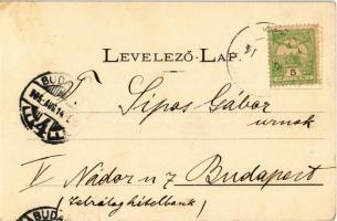 1905 Tolnanémedi, Fő utca részlete, templom, üzlet