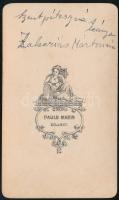 cca 1865 Szentpéteryné és lánya Zakariás Mártonné, hátoldalon feliratozott keményhátú fotó Paulu Mar...