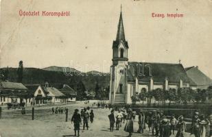 1912 Korompa, Krompach, Krompachy; Evangélikus templom. W. L. Bp. 2739. Dall' Asta János kiadása / Lutheran church (EB)