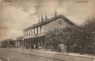 1918 Héthárs, Lipjany, Lipany; Vasútállomás / Bahnhof / railway station (kopott sarkok / worn corners)