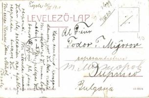 1910 Tiszolc, Tisovec; látkép, templom. W. L. Bp. Kon Albert kiadása / general view with church + Ti...