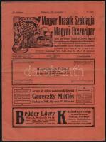 1913 Magyar Órások Szaklapja és Magyar ékszeripar. XV. évf. 17. sz., 1913. szeptember. 1. Szerk.: Nagy László. Papírkötés, IV+361-384 p.